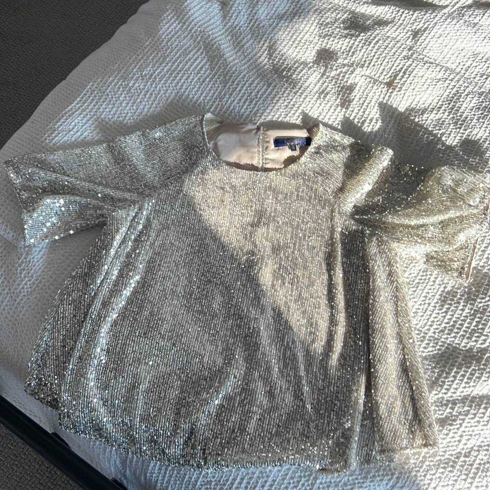 Rachel Zoe sequin flare bottom top